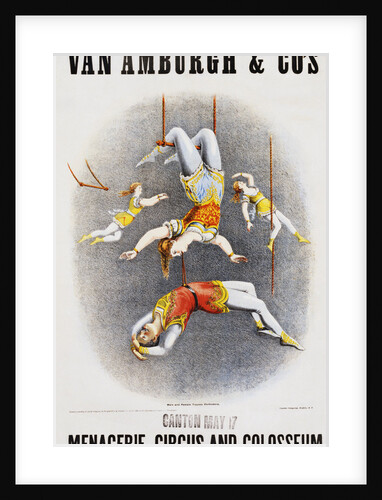 Van Amburgh and Co's Menagerie, Circus and Colosseum Poster with Male and Female Trapeze Artists by Anonymous