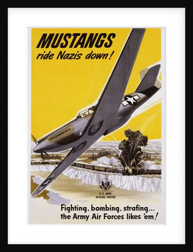 Mustangs Ride Nazis Down! Poster by Anonymous