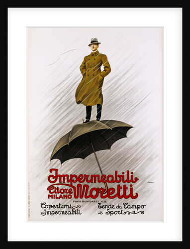 Impermeabili Moretti Umbrella Poster by Leopoldo Metlicovitz