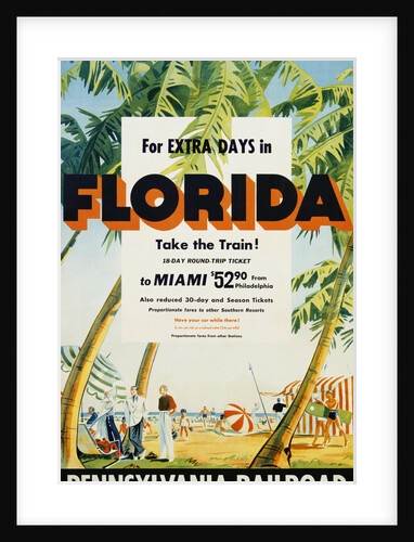 Florida, Pennsylvania Railroad Poster by Anonymous