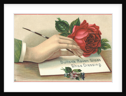 Button's Raven Gloss Shoe Dressing Trade Card by Anonymous