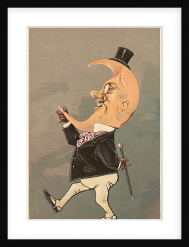 Postcard of the Cresent Moon as the Face of a Man by Anonymous