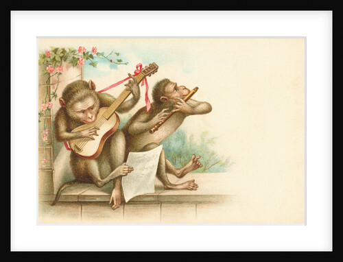 Victorian Postcard of Monkey Musicians by Anonymous