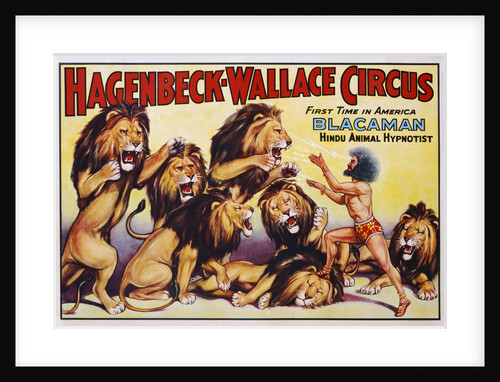 Hagenbeck-Wallace Circus Poster with Hindu Animal Hypnotist by Anonymous