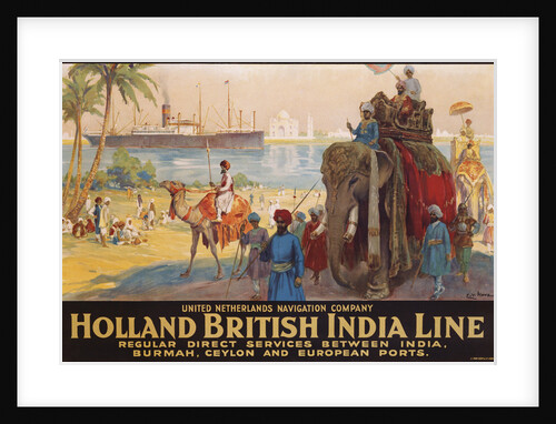 Holland British India Line Poster by E.V. Hove