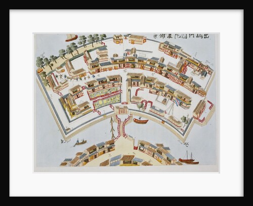 Plan of the Dutch Factory in the Island of Desima, at Nagasaki, Book Illustration from Illustrations of Japan ... Anecdotes of the Reigning Dynasty of the Djoguns by Isaac Titsingh