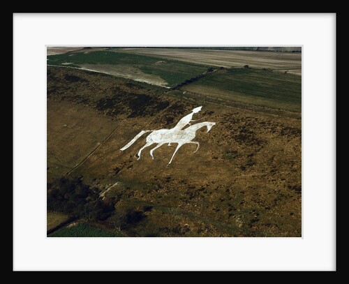 Aerial View of Man on Horse, Chalk Hillside Carving by Anonymous