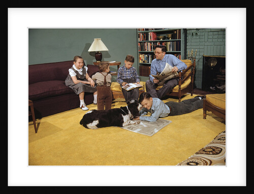 Family Sitting Around Living Room by Anonymous