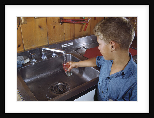 Boy Getting Glass of Tap Water by Anonymous