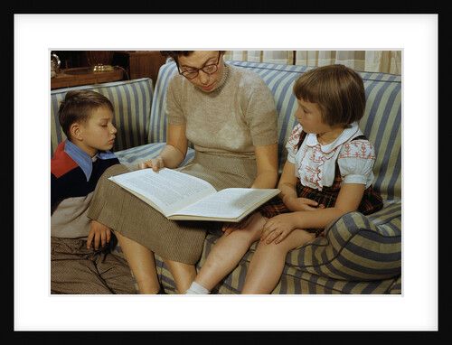 Mother Reading Book to Children by Anonymous