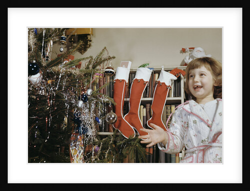 Girl Smiling on Christmas Morning by Anonymous