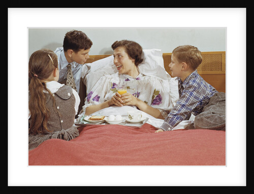 Children Serving Mother Breakfast in Bed by Anonymous