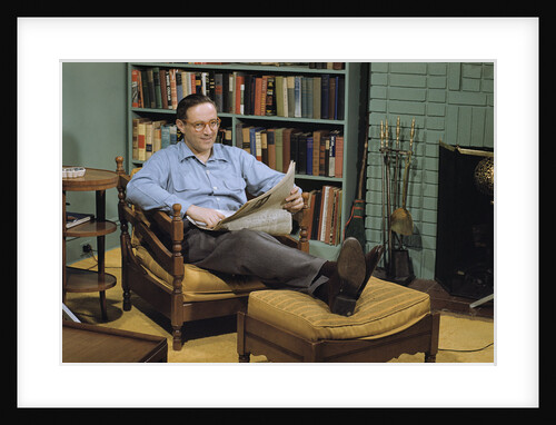 Man With a Newspaper at Home by Anonymous