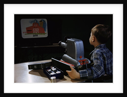 Boy Watching Film Strip by Anonymous