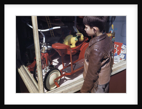 Boy Window Shopping at a Toystore by Anonymous