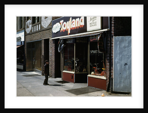 Boy Standing Outside Toyland by Anonymous