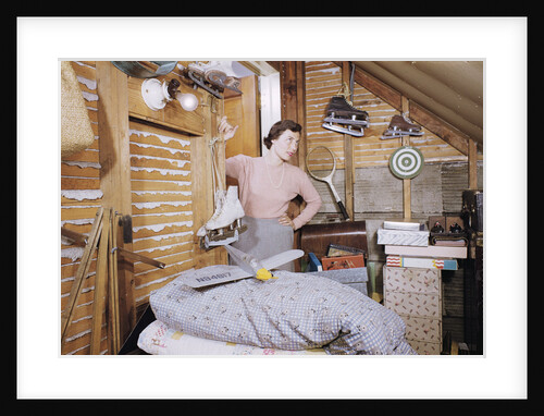 Woman Standing in an Attic by Anonymous