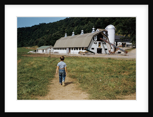 Boy Walking Towards a Barn by Anonymous