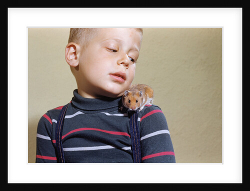 Hamster on Boy's Shoulder by Anonymous