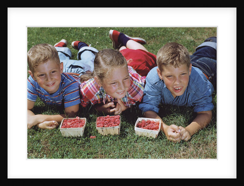 Children with Baskets of Raspberries by Anonymous