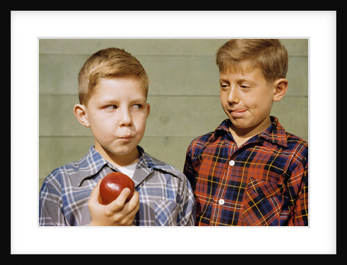 Boy Eying His Brother's Apple by Anonymous