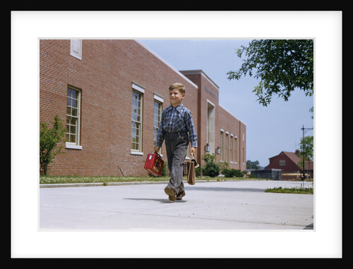 Boy Walking to School by Anonymous