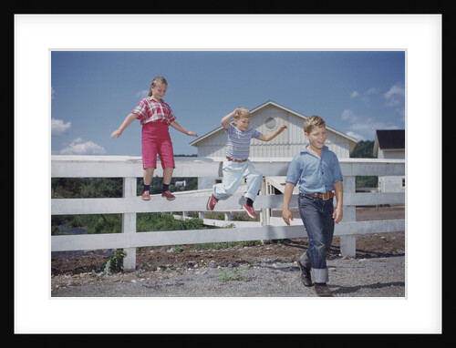 Children Walking Away from Fence by Anonymous