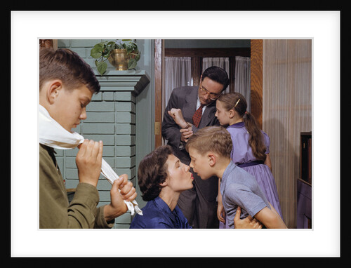 Family Getting Ready in the Morning by Anonymous