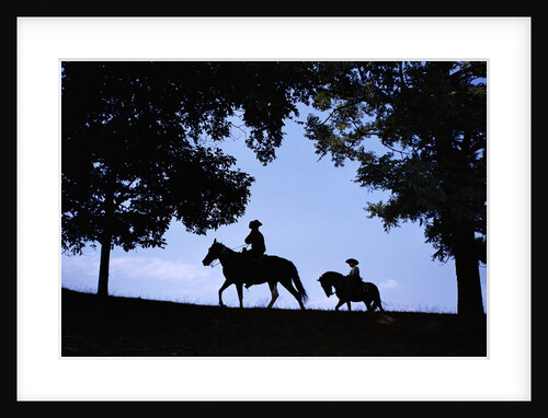 Father and Son Riding Horses by Anonymous