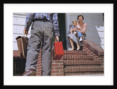 Boy Carring Lunchbox and Bag for School by Anonymous