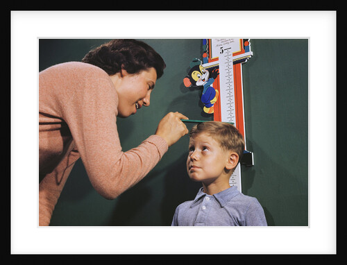 Mother Measuring Boy's Height by Anonymous