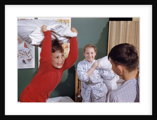 Siblings Having Pillow Fight by Anonymous