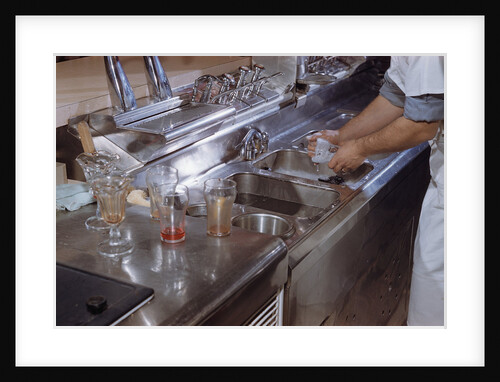 Washing Glasses at Diner by Anonymous