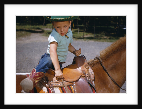 Boy Mounting Horse by Anonymous