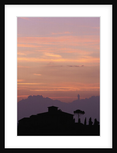 Farmhouse Silhouetted at Sunset by Anonymous