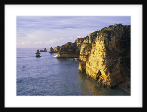 Sanstone Cliffs at Praia de Dona Ana Beach in Portugal by Anonymous