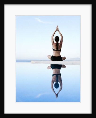 Woman Exercising on Swimming Pool Edge by Anonymous
