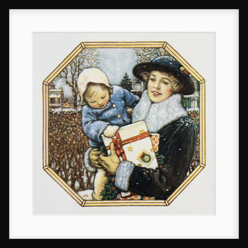 Illustration for the Book Best Baby, Depicting Mother and Child at Christmas by John Rae