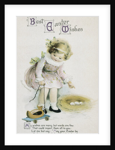 Best Easter Wishes Greeting Card Ephemera by Ellen H. Clapsaddle