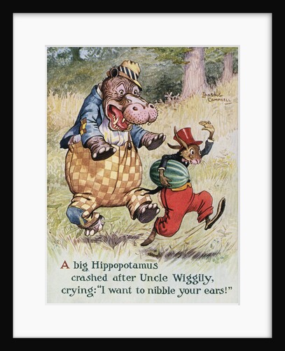 Uncle Wiggily's Picture Book Illustration with Hippopotamus and Hare by Lansing Campbell