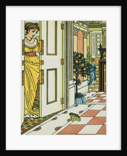 Frog Prince Book Illustration: Princess and Frog by Walter Crane