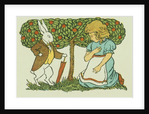 Illustration Depicting Alice and the White Rabbit by John R. Neill