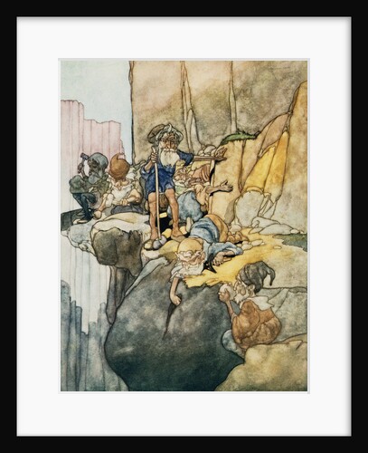 Illustration Depicting the Seven Dwarfs Mining by Charles Robinson