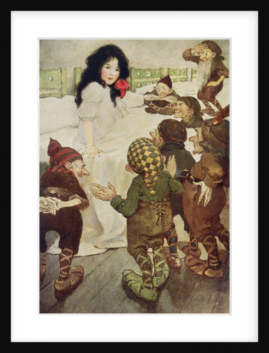 Illustration of the Dwarfs Discovering Snow White by Jessie Willcox Smith