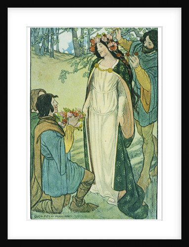 Illustration Depicting Clorinda as a Bride by Lucy Fitch Perkins