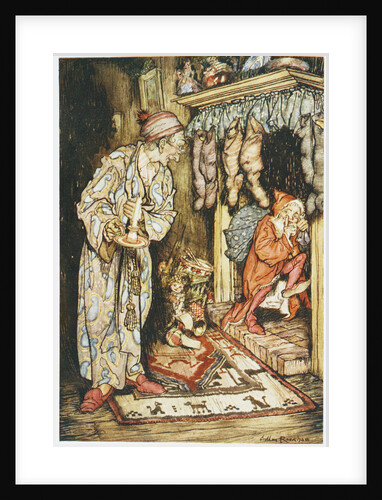 Illustration Depicting Santa Claus Delivering Gifts by Arthur Rackham