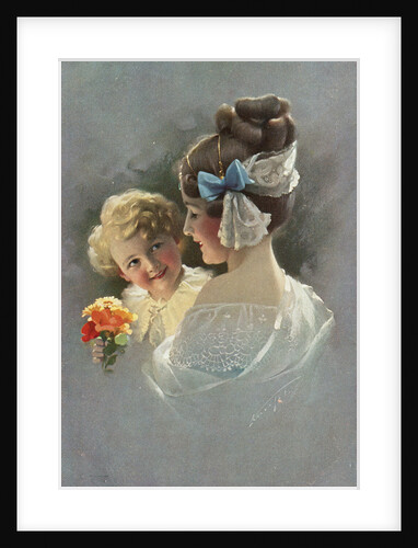 Postcard of Mother Holding Daughter by Anonymous