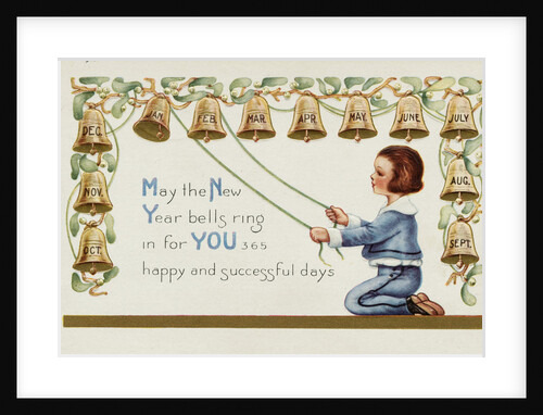 May the New Year Bells Ring in for You 365 Happy and Successful Days Postcard by Anonymous