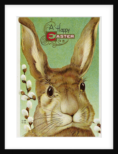 A Happy Easter Postcard with a Rabbit Head by Anonymous