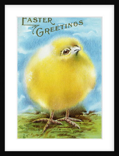 Easter Greetings Postcard with a Chick by Anonymous